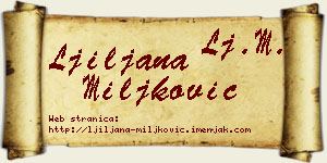 Ljiljana Miljković vizit kartica